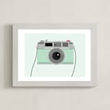"Smile for the Camera" - Art Print in Mint Green by Sarah Cohn - Framed