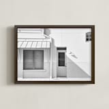 "Cream Colored Building, Taylor, Texas" - Art Print in Cream White by Carol Schiraldi - Framed