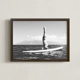 "Island Yogi" - Art Print in slate grey by Amanda Phelps - Framed