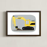 "The Construction Excavator" - Art Print in Gold Mechanic by Rebecca Marchese - Framed