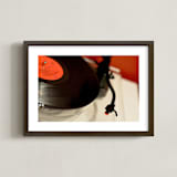 "Put The Needle On The Record" - Art Print in Retro Red by Jonathan Brooks - Framed