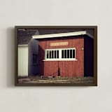 "Fire Fly" - Art Print in Barn Red by Gray Star Design - Framed