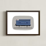 "Vintage Tinder Car Train" - Art Print in blue valley by Rebecca Marchese - Framed