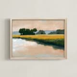"Morning Shore II" - Art Print in Summer Blue by Stephanie Goos Johnson - Framed