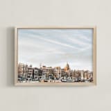 "Minimalist Sunset in Amsterdam" - Art Print in Sunset Blue by The One With Wanderlust - Framed