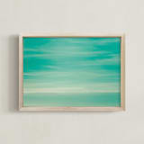 "Mint sky" - Art Print in Light turquoise by Lying on the grass - Framed