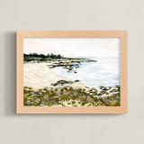 "Carmel by the Sea" - Art Print in Neutral Sand by Jennelle Lynn - Framed
