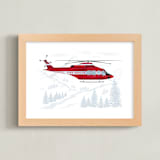 "Firefighter Helicopter" - Art Print in Flame by Paper Sun Studio - Framed