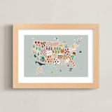 "US Agriculture" - Art Print in Robin's Egg by Joanna Griffin - Framed