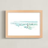 "Surf City" - Art Print in Blue Surf by Jenny Partrite - Framed
