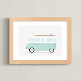 "Beach Bus" - Art Print in Seafoam by Itsy Belle Studio - Framed