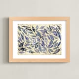 "Handle with care" - Art Print in Delicate Plumbago by Bethania Lima - Framed