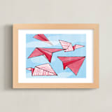 "Up and Away" - Art Print in Current Red by Cricket and Bee - Framed