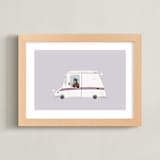 "Mail Bear" - Art Print in Berry by Adelyn T. - Framed