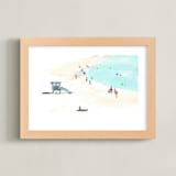 "Surf City 2" - Art Print in Tower Blue by Jenny Partrite - Framed