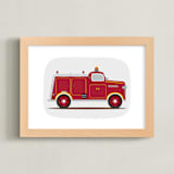 "Red Fire Engine #1" - Art Print in red by Rebecca Marchese - Framed