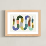 "Quilted Snake" - Art Print in Muted Multi by Kelly Watkins - Framed