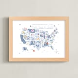"United States of Flowers" - Art Print in Blue Moon Glycine by Another Please - Framed