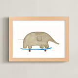 "Fast Riders I" - Art Print in Blue by Francisca Reyes - Framed