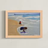 "Zachary and Violet Oxnard I" - Art Print in Cerulean Blue by Annie Seaton - Framed