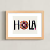 "Hola" - Art Print in Orange by Rebecca Humphreys - Framed