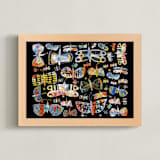 "Crayon Etched Butterflies" - Art Print in black by Lee-Anne Schmidt - Framed