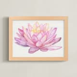 "Pink Water Lily " - Art Print in Pink by Heidi Lowell - Framed