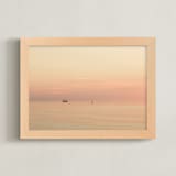 "Alone at sea I" - Art Print in Calm Orange by Lying on the grass - Framed