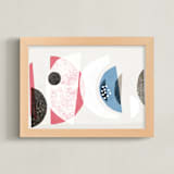 "Abstract No.16" - Art Print in Pink & Blue by Francesca Iannaccone - Framed