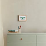 "Little T Rex" - Personalized Art Print in Green by Karidy Walker - In a Room