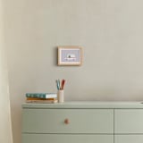 "Mail Bear" - Art Print in Berry by Adelyn T. - In a Room