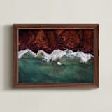 "mountain tide" - Art Print in Sea Green by Jenn Lampl - Framed