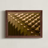"Shift" - Art Print in Golden by Kimberly Young - Framed