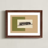 "Air, Land, and Sea" - Art Print in Olive by Tamara Hilje - Framed