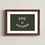 "Little Explorer Flag" - Art Print in Pine Green by Darby McGuire - Framed