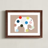 "Elephadots" - Art Print in Earth by Maja Cunningham - Framed