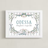 "Disney Princess Cinderella Name Frame" - Personalized Art Print in Blue by Kamala Nahas - Framed