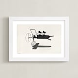 "Mickey and Minnie on the plane" - Art Print in Ivory by Sumak Studio - Framed