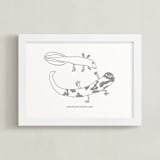 "Your Drawing: Landscape Custom Letterpress Print" - Custom Letterpress Print in Warm Gray by Minted - Framed