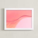 "Lily on the Edge" - Art Print in Coral by Kate Dailey - Framed