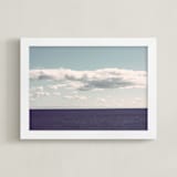"The Calm Sea" - Art Print in Ocean Blue by Gray Star Design - Framed