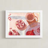 "Pomegranate Flatlay Study" - Art Print in Pomegranate Red by Kinga Subject - Framed