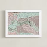 "Stripe Escape " - Art Print in Seagreen by Nina Leth - Framed