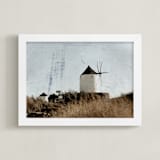 "Gavrilos" - Art Print in Santorini Blue by Heather Deffense - Framed