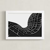 "Linjer 1" - Art Print in Copenhagen Gray by Kate Baird - Framed