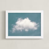 "Cloud in the Sky" - Art Print in Pool Blue by Tania Medeiros - Framed