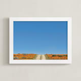 "POPPY LANE" - Art Print in POPPY ORANGE by DENiSE CREW. - Framed