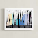 "Cantilever 2" - Art Print in Charcoal by Sara Joy - Framed