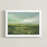 "Wide Open Spaces" - Art Print in Redwood County Green by Stacy Kron - Framed