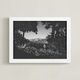 "Forgotten garden" - Art Print in Black by Romain - Framed